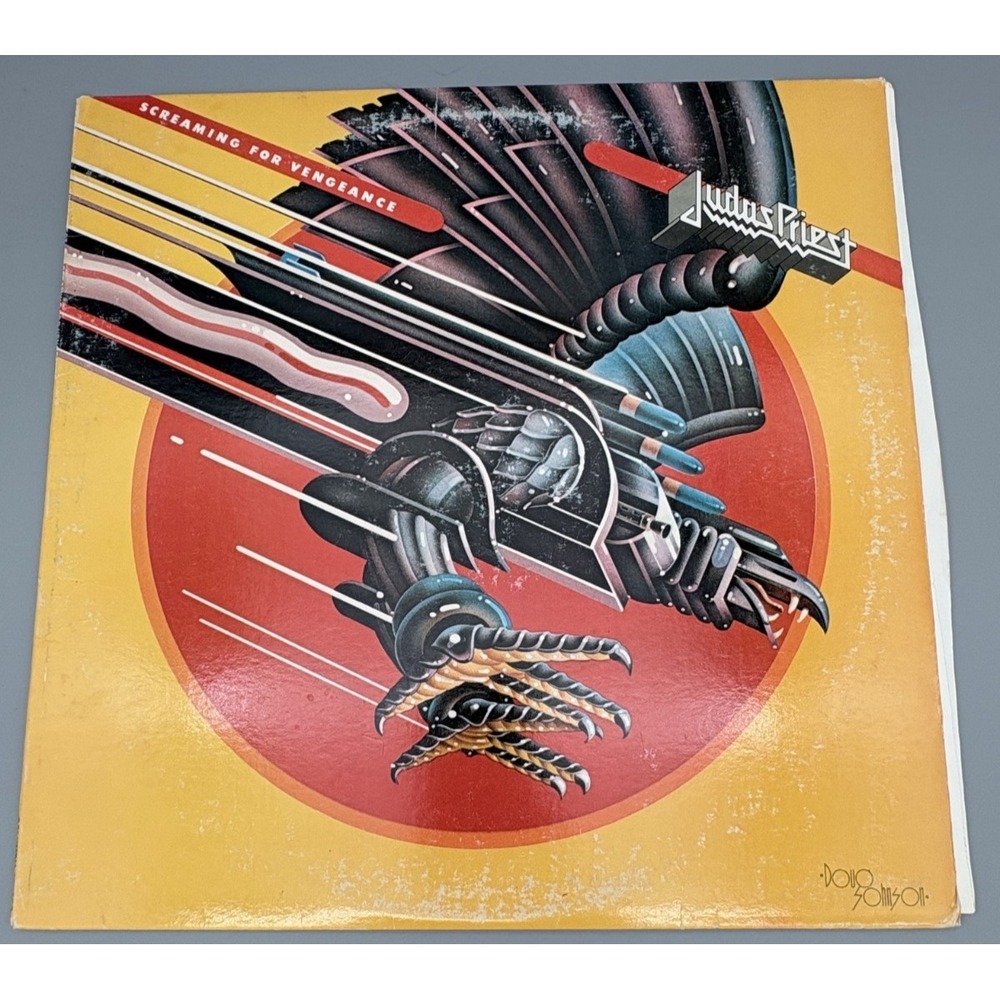Judas Priest Screaming For‎ Vengeance Vinyl LP FIRST EDITION PRESSING Black